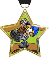 Baseball Star-Shaped Insert Medal