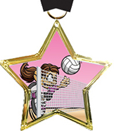 Volleyball Star-Shaped Insert Medal