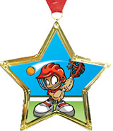 Lacrosse Star-Shaped Insert Medal