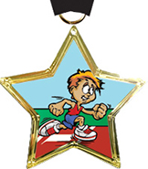 Track Star-Shaped Insert Medal