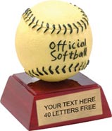 Softball Color Theme Resin Trophy