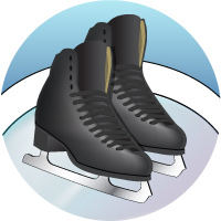Figure Skating- Male Black Skates Insert