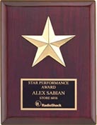 Rosewood Piano-Finish Plaque with Star Casting 