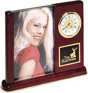 Desk Clock with Glass Picture Frame