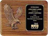 American Walnut Plaque with Bronze Eagle Casting