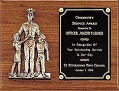 Police Award with Antique Bronze Finish Casting