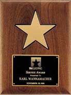 Solid Walnut Plaque with Gold Star 