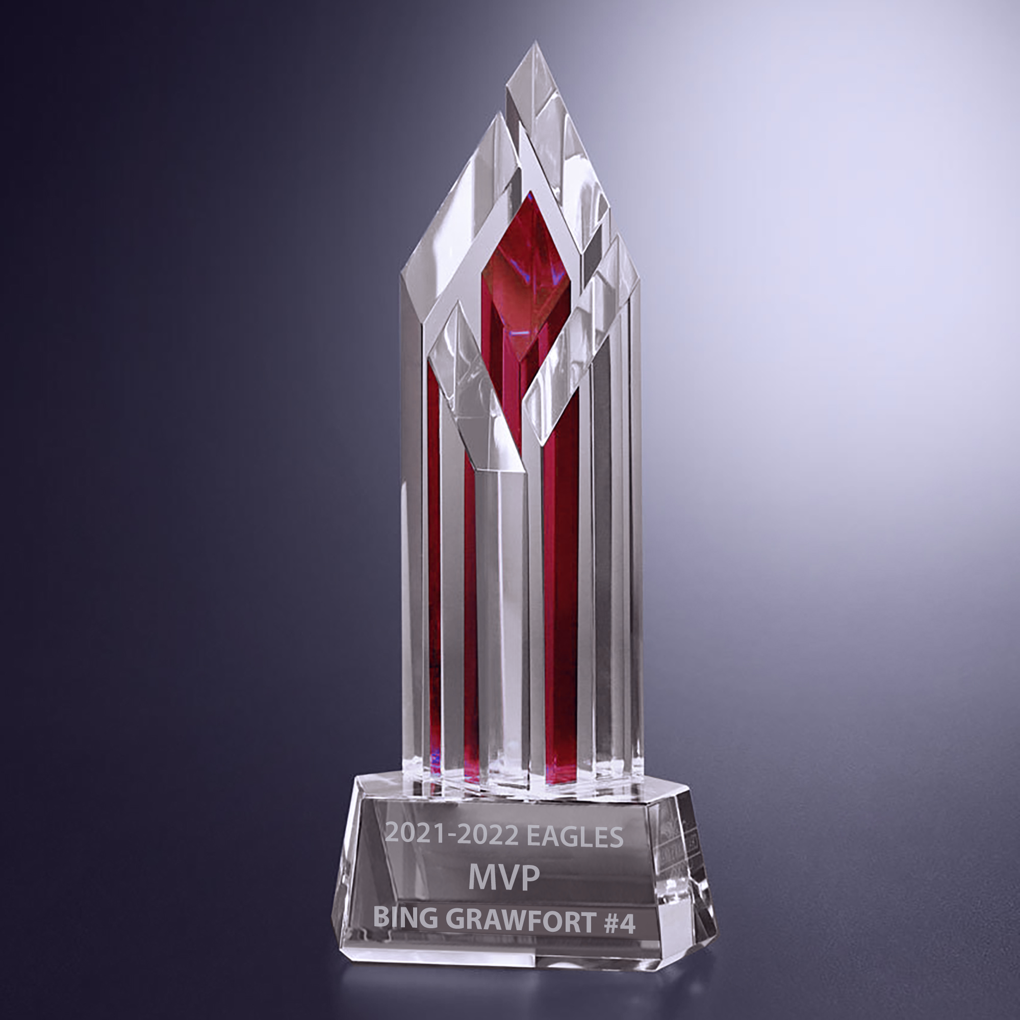 Halifax Ruby Crystal Award - 9 inch