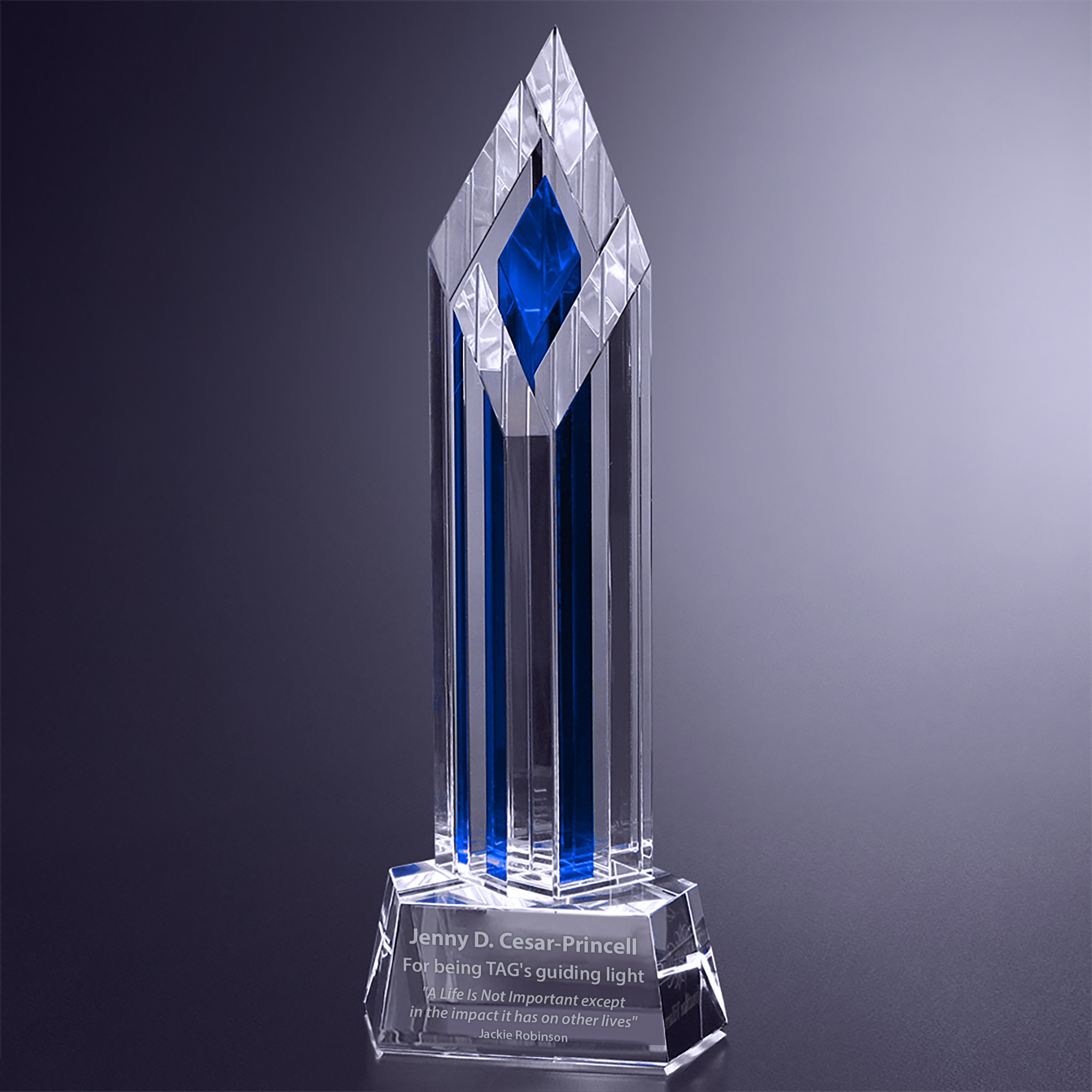 Halifax Indigo Crystal Award - 13 inch