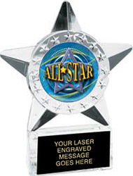 Krystal Clear Star Ice Award w/ Insert