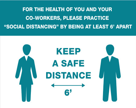 Keep A Safe Distance 6ft Acrylic Sign