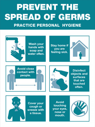 Prevent Spread of Germs Acrylic Sign