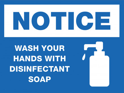 Wash Hands with Disinfectant Acrylic Sign