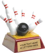 Bowling Color Theme Resin Trophy