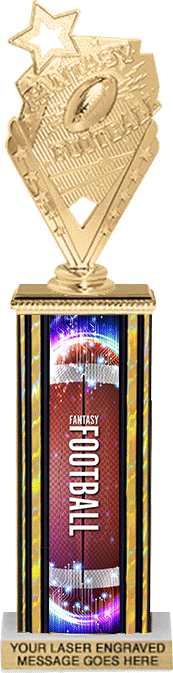 Glow in the Dark Fantasy Football Rectangle Column Trophy- 12 inch