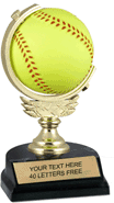 Softball Trophy with Spinning Squeezable Ball