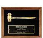 American Walnut Frame with Gold Electroplated Gavel