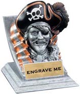 Pirate/ Buccaneer Mascot with Attitude Resin Trophy