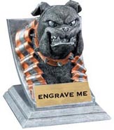 Bulldog Mascot with Attitude Resin Trophy