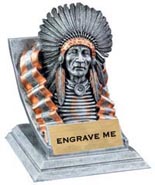Indian/ Brave/ Chief Mascot with Attitude Resin Trophy