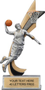 Basketball Painted Banner Resin Trophy - Male