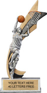 Basketball Painted Banner Resin Trophy - Female