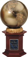 Globe Pedestal Resin Trophy