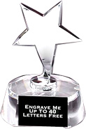 Silver Plated Metal Star Trophy on Crystal Base