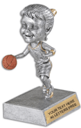 Basketball Double Bobble Resin Trophy - Female