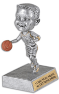 Basketball Double Bobble Resin Trophy - Male
