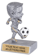 Soccer Double Bobble Resin Trophy - Male