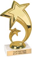 Gold Double Shooting Star figure on Marble Base Trophy