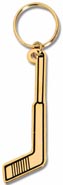 Polished Brass Keychain- Hockey