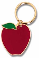 Colorful Brass Keychain- Apple