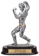 Body Building Pewter Finish Resin Trophy - Male