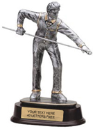 Billiards Pewter Finish Resin Trophy - Male