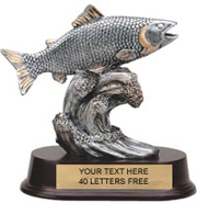 Fish Pewter Finish Resin Trophy