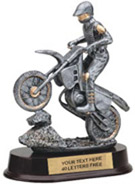 Dirt Bike Pewter Finish Resin Trophy