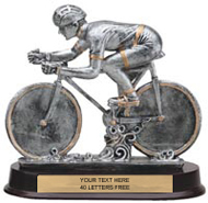 Road Racing Bike Pewter Finish Resin Trophy