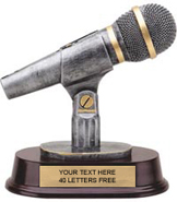 Microphone Pewter Finish Resin Trophy