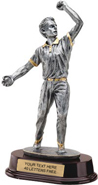 Cricket Bowler Pewter Finish Resin Trophy - Male