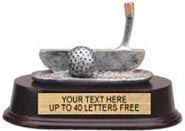 Golf Putter Pewter Finish Resin Trophy