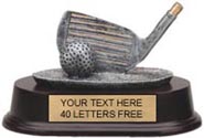 Golf Wedge Pewter Finish Resin Trophy