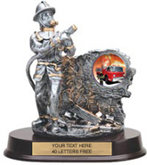 Fireman Pewter Finish Resin Trophy