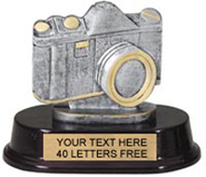 Camera Pewter Finish Resin Trophy