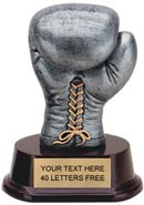 Boxing Glove Pewter Finish Resin Trophy