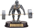 Weight Lifter Pewter Finish Resin Trophy