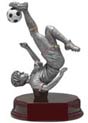 Soccer Silver Resin on Piano Finish Base - Male