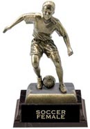 Soccer Antiqued Gold Tone Figures - Female XL