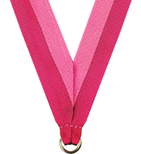 7/8 x 30 in. Bright Pink & Light Pink Neck Ribbon
